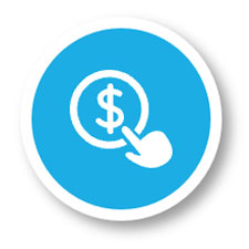 ICON - symbol of dollar with finger pressing it